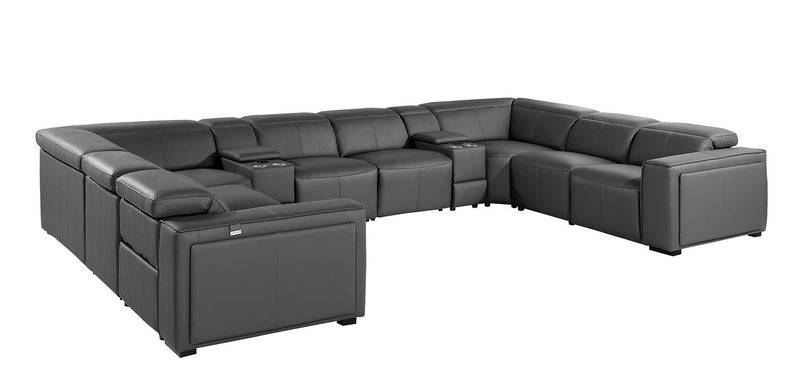 1224 - 10-Piece U-Shaped Sectional Sofa In With 4 Power Recliners & Power Headrests