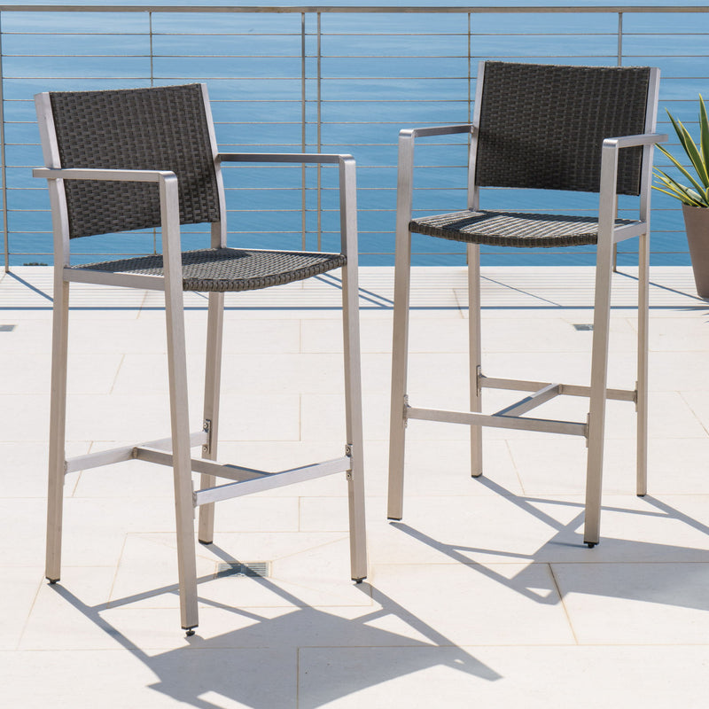 Outdoor Rust Proof Aluminum Barstools (Set of 2) - R&R Furniture Gallery (Fountain Valley, CA)