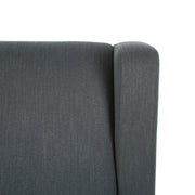 Noble House Landau contemporary fabric upholstered swivel recliner chair with cushioned seat and backrest, showing its swivel base and plush fabric.