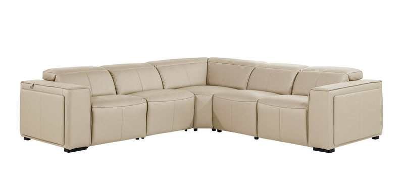 1224 - 5-Piece L-Shaped Sectional Sofa In With 3 Power Recliners & Power Headrests