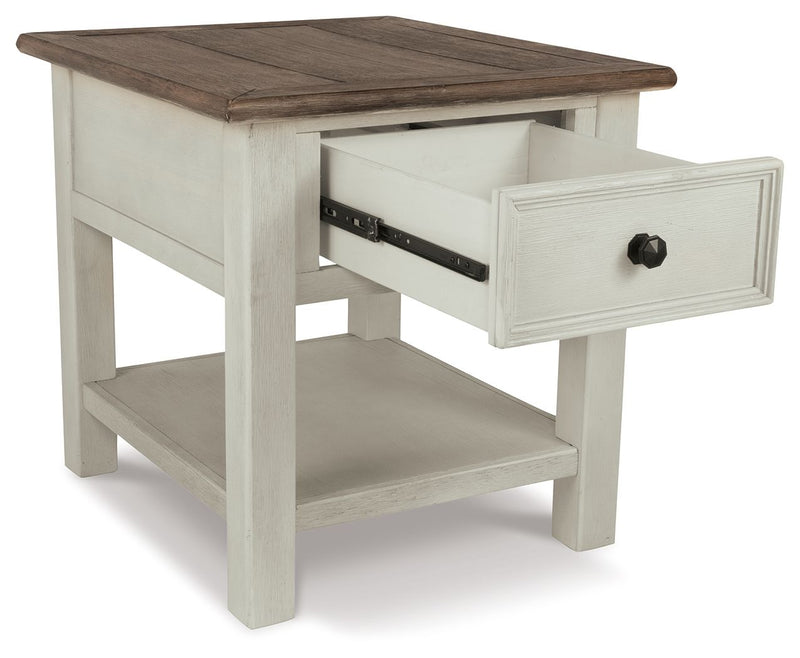 Bolanburg - Rectangular End Table - White / Brown / Beige - R&R Furniture Gallery (Fountain Valley, CA)