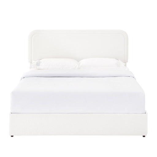 House & Home Furniture Liv upholstered storage platform bed with built-in drawers, modern design, and plush fabric upholstery.