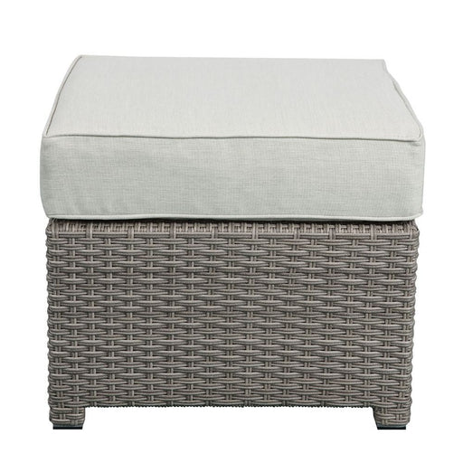 Salena - Patio Sofa With 2 Pillows & Ottoman - Beige Fabric & Gray Wicker - R&R Furniture Gallery (Fountain Valley, CA)