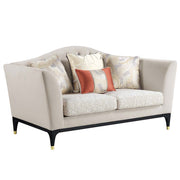 Tayden - Loveseat With 4 Pillows - Beige Velvet - R&R Furniture Gallery (Fountain Valley, CA)