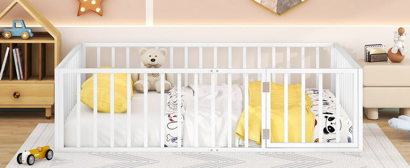 Metal Floor Bed Frame With Fence And Door - R&R Furniture Gallery (Fountain Valley, CA)