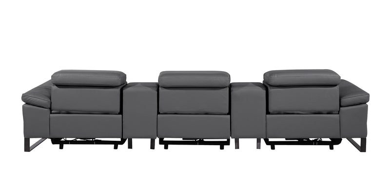 1246 - Modular Power Triple Reclining Dual Console Sofa With Power Reclining Headrests