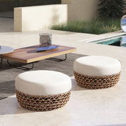 Willow - Round Upholstered Patio Ottoman - R&R Furniture Gallery (Fountain Valley, CA)