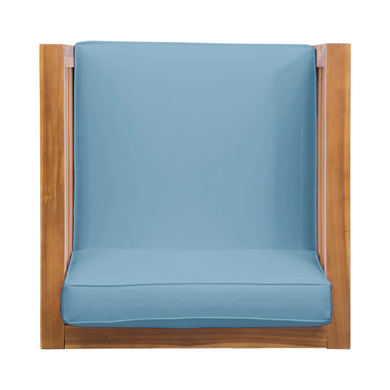 Outdoor Acacia Wood Patio Chair With Fabric Cushion - R&R Furniture Gallery (Fountain Valley, CA)
