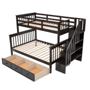 Stairway Bunk Bed With Storage And Guard Rail For Bedroom - R&R Furniture Gallery (Fountain Valley, CA)