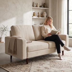 2 Seat Loveseat Sofa, Loose Back Cushion For Living Room