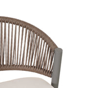 Outdoor Bar Height Metal Frame Counter Stools With Scallop Shaped Backrest & Water Resistant Cushions - R&R Furniture Gallery (Fountain Valley, CA)