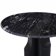 Kinton - Round Dining Table With Natural Marble Top - Black - R&R Furniture Gallery (Fountain Valley, CA)