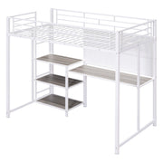 Metal Loft Bed With Desk, 3 Shelves And Ladder - R&R Furniture Gallery (Fountain Valley, CA)