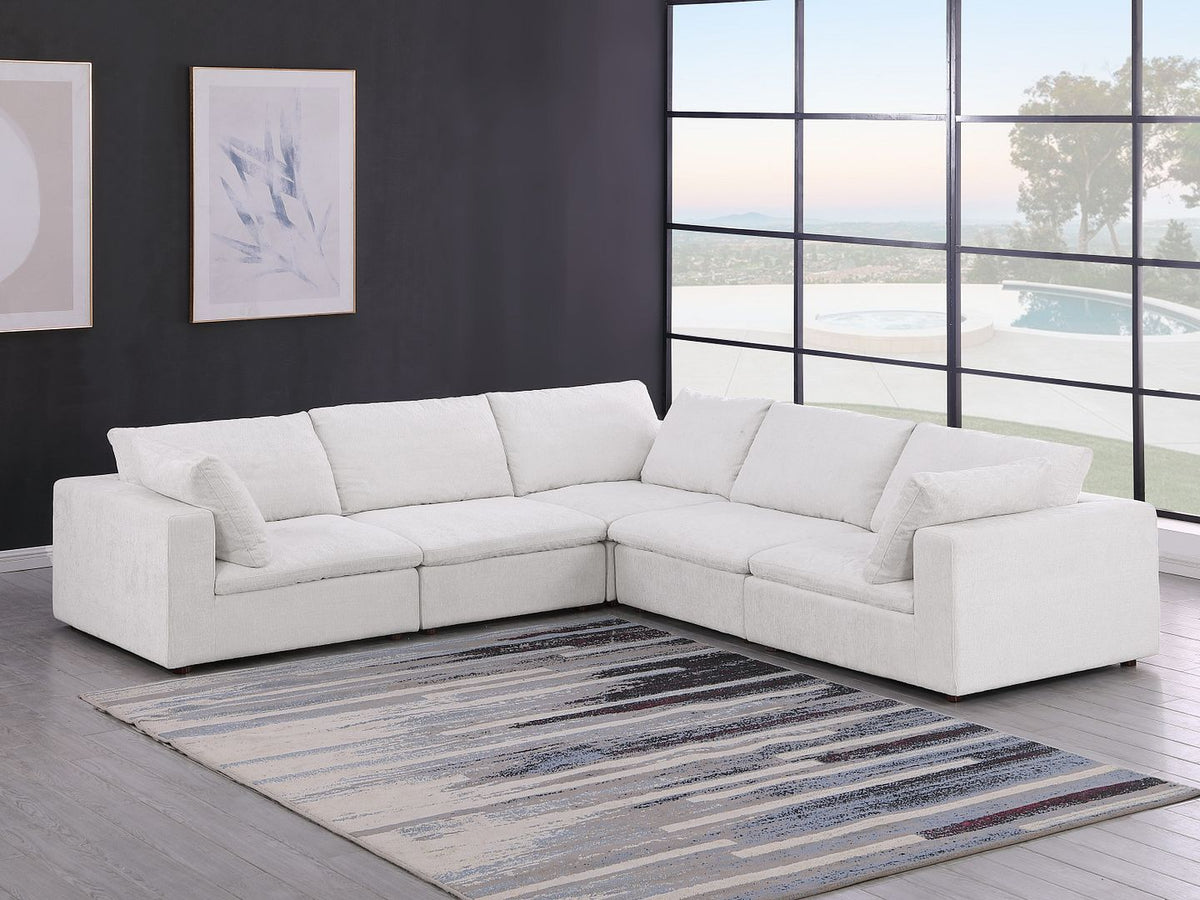 1100 - 5-Piece L-Shaped Sectional - Pearl - R&R Furniture Gallery (Fountain Valley, CA)