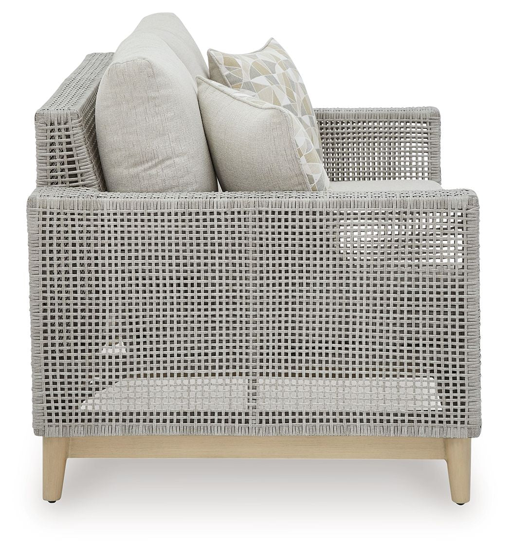 Seton Creek - Loveseat With Cushion - Gray - R&R Furniture Gallery (Fountain Valley, CA)