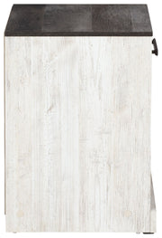 Shawburn - One Drawer Night Stand - Open Cubby - White / Black / Gray - R&R Furniture Gallery (Fountain Valley, CA)