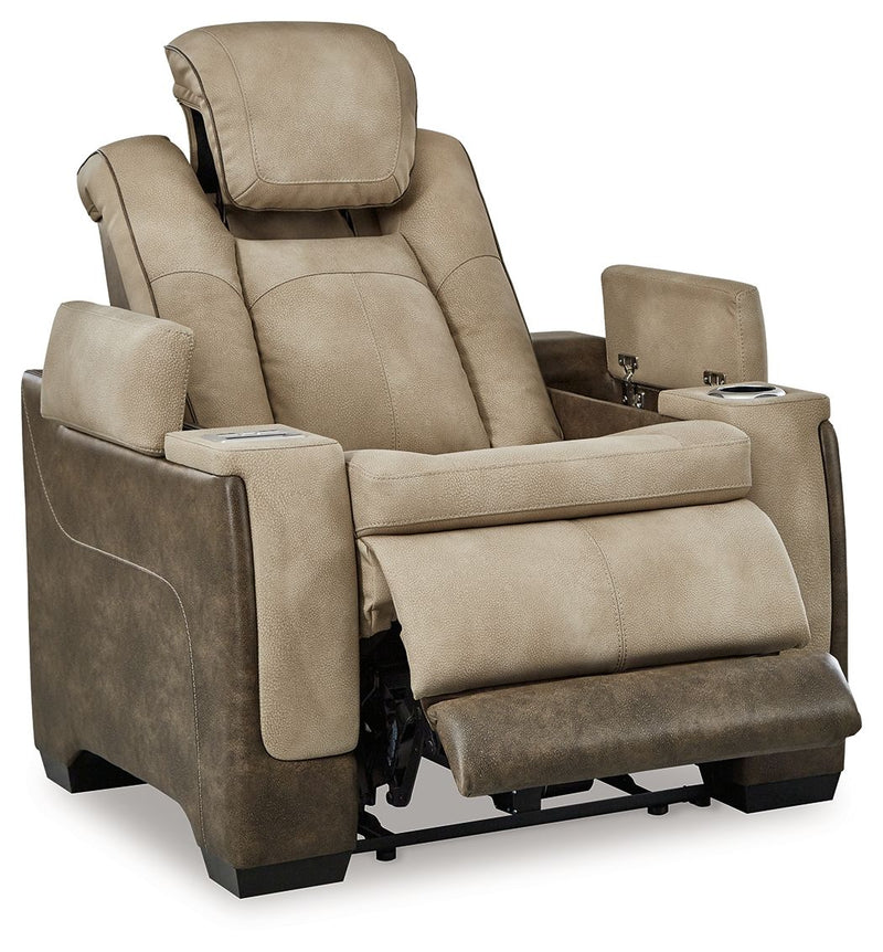 Next-Gen Durapella - Pwr Recliner/Adj Headrest - R&R Furniture Gallery (Fountain Valley, CA)