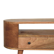 Modern Mini Rounded Entertainment Unit - Oak - R&R Furniture Gallery (Fountain Valley, CA)