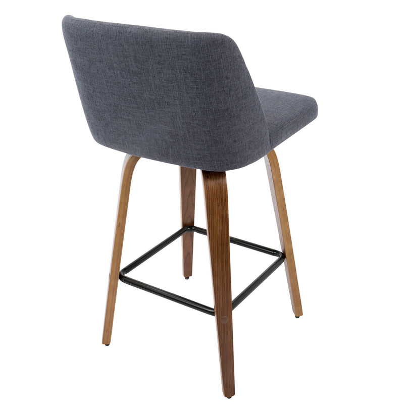 Toriano - Mid Century Modern Fixed Height Counter Stool & Square Footrest (Set of 2) - R&R Furniture Gallery (Fountain Valley, CA)