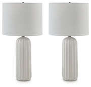 Clarkland - Ceramic Table Lamp (Set of 2) - White - R&R Furniture Gallery (Fountain Valley, CA)