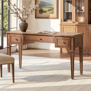 Brown Jennifer Taylor Home Dauphin 3 Drawer Executive Desk with sleek design and spacious surface for office workspace.