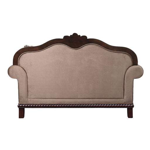 Chateau De Ville - Loveseat With 3 Pillows (Same Lv01589) - Fabric & Espresso - R&R Furniture Gallery (Fountain Valley, CA)