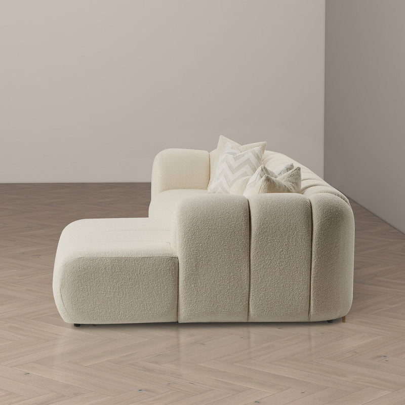 Beatrice - Modern Tufted Right Sectional Sofa - Ivory - R&R Furniture Gallery (Fountain Valley, CA)