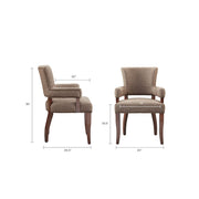 Elegant Arm Dining Chair With Brass Nail Head Detailing - R&R Furniture Gallery (Fountain Valley, CA)
