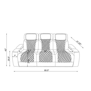 Julian - Power Reclining Sofa With Footrest And LED Lighting - Silver