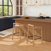 Sven - Modern Minimalist Low Back Counter Stool - Natural Blonde Ash - R&R Furniture Gallery (Fountain Valley, CA)