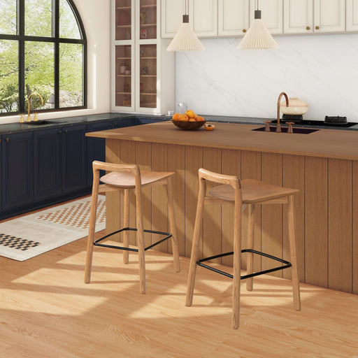 Sven - Modern Minimalist Low Back Counter Stool - Natural Blonde Ash - R&R Furniture Gallery (Fountain Valley, CA)