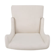 Set of two Noble House upholstered dining chairs with high backs and birch wood legs, showcasing elegant, cushioned seating.