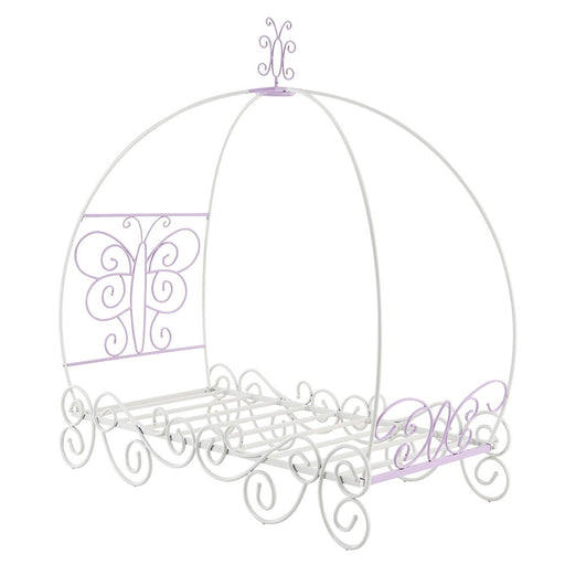 Priya II - Full Bed With Canopy - White & Light Synthetic Leather Rple - R&R Furniture Gallery (Fountain Valley, CA)