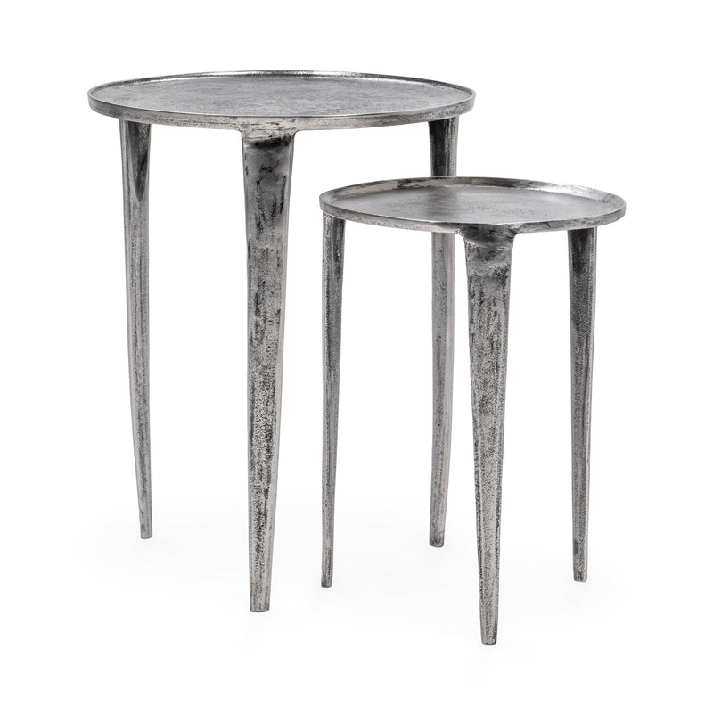Elinor - Nesting Accent Tables (Set of 2) - Nickle - R&R Furniture Gallery (Fountain Valley, CA)