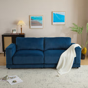 Modern Square Arm Sofa With Soft Fabric Upholstery, Deep Cushions - R&R Furniture Gallery (Fountain Valley, CA)