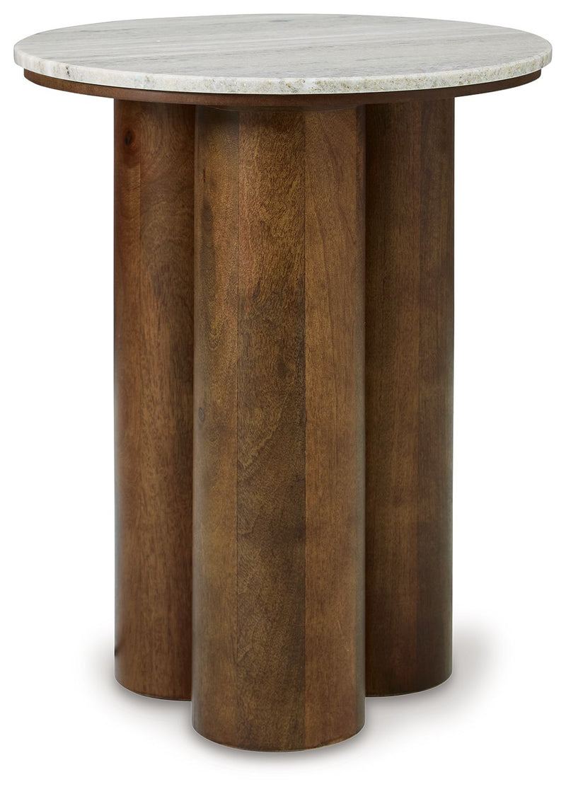 Henfield - Accent Table - Beige / Brown - R&R Furniture Gallery (Fountain Valley, CA)