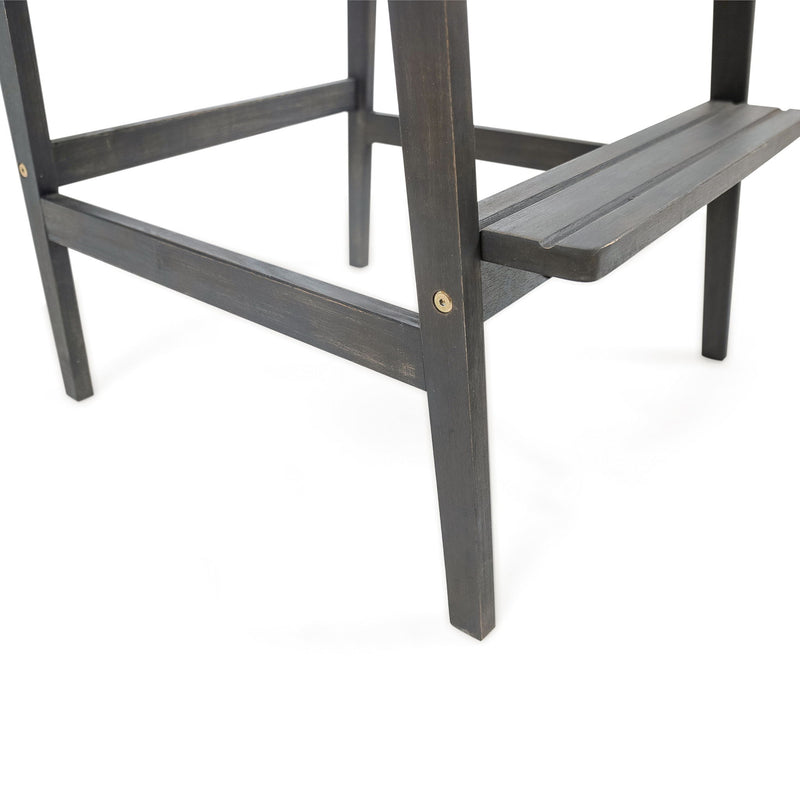 Outdoor Acacia Wood Adirondack Barstools (Set of 2) - R&R Furniture Gallery (Fountain Valley, CA)