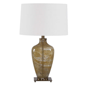 Rainer - Blown Glass Table Lamp - Brown / White