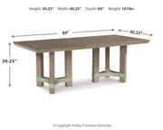 Gray rectangular dining room table by Signature Design by Ashley, showcasing a sturdy wooden surface and modern design.