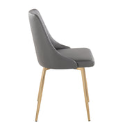 Set of two Lumi Source Marche contemporary dining chairs with sleek metal legs and upholstered seats.