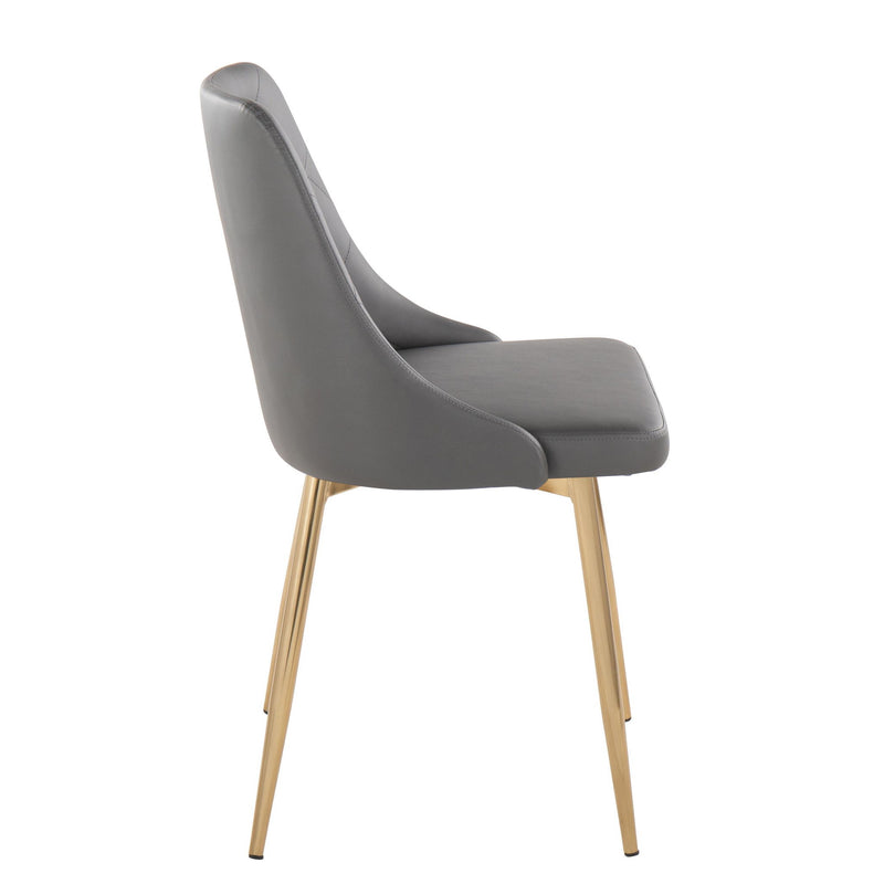 Set of two Lumi Source Marche contemporary dining chairs with sleek metal legs and upholstered seats.