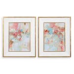 A Touch Of Blush And Rosewood Fences - Art (Set of 2) - Pink