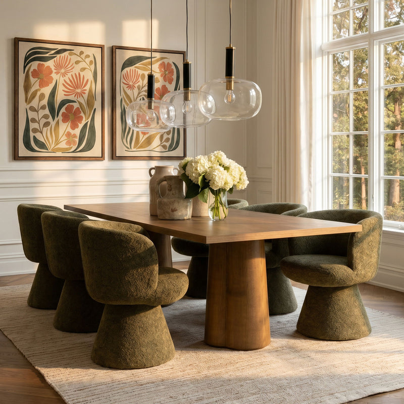 Omaira - Swivel Dining Chair - Green