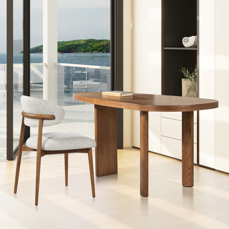 Locke - Modern Upholstered Dining Chair With Frame - Salt / Pepper - R&R Furniture Gallery (Fountain Valley, CA)