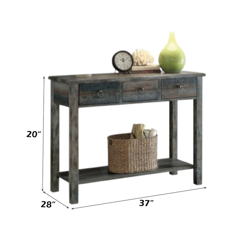 Glancio - Console Table - Antique Gray & Teal - R&R Furniture Gallery (Fountain Valley, CA)