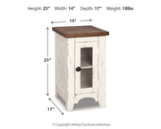 Wystfield - Chair Side End Table - White / Brown - R&R Furniture Gallery (Fountain Valley, CA)