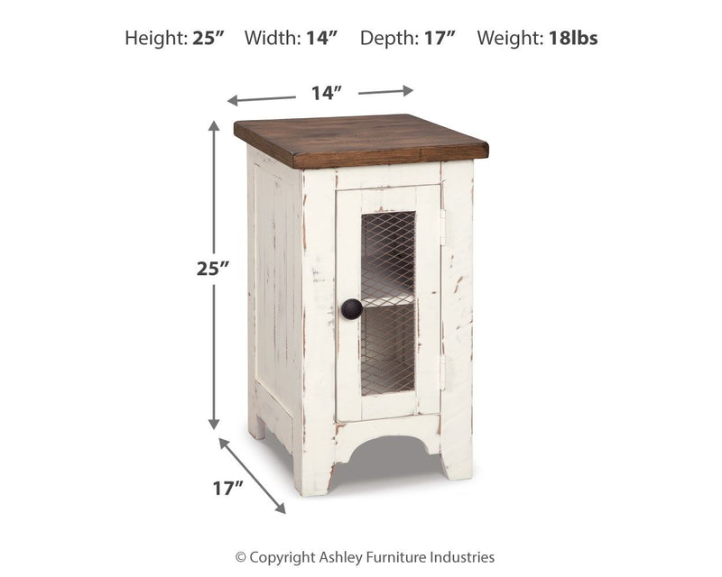 Wystfield - Chair Side End Table - White / Brown - R&R Furniture Gallery (Fountain Valley, CA)