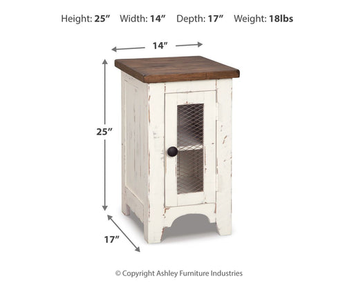 Wystfield - Chair Side End Table - White / Brown - R&R Furniture Gallery (Fountain Valley, CA)