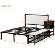Platform Bed With 2 Tier Storage Shelves, Storage Cabinet - R&R Furniture Gallery (Fountain Valley, CA)