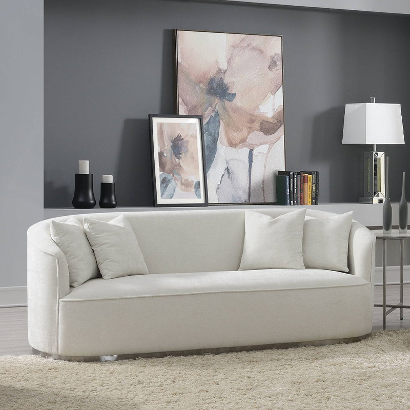 Odette - Sofa With 4 Pillows - Beige Chenille - R&R Furniture Gallery (Fountain Valley, CA)